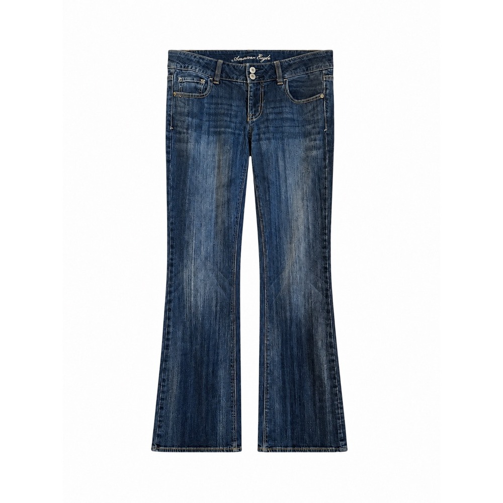 American Eagle Artist Jeans Dark Wash Bootcut Low Rise Y2K Size 8 Long Flare